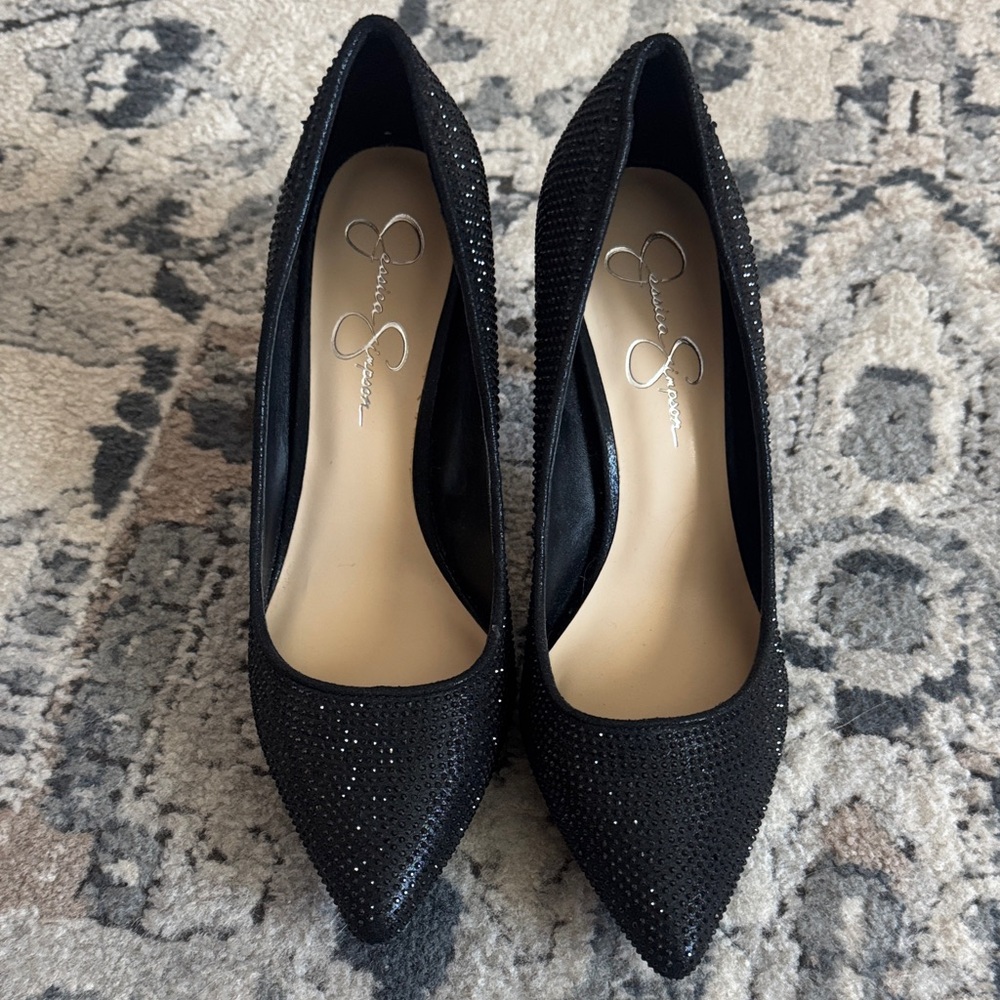 Jessica Simpson Black Sparkle Heels